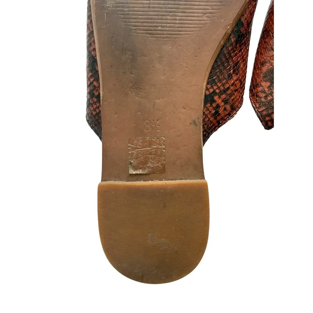 Madewell The Emilia Mule In Snake Embossed Leather Size 8.5